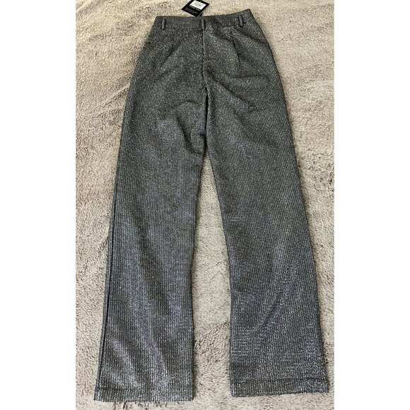 Alieva Women’s Pants DONNA TITANIUM FOILED METALLIC CHARCOAL Size S New - Picture 11 of 16